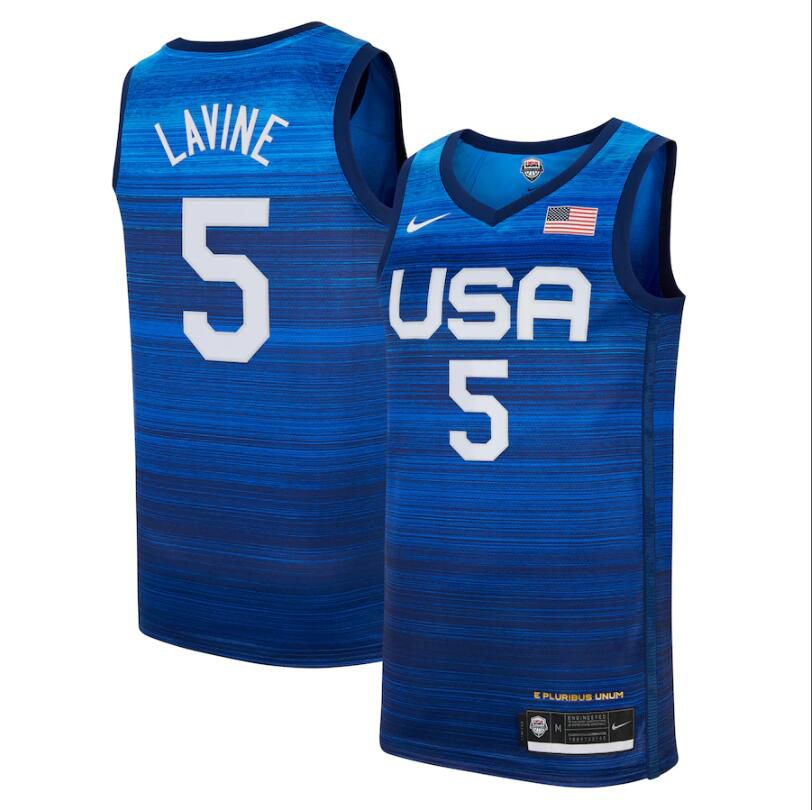 2021 Olympic USA #5 Lavine Blue Nike NBA Jerseys->more jerseys->NBA Jersey